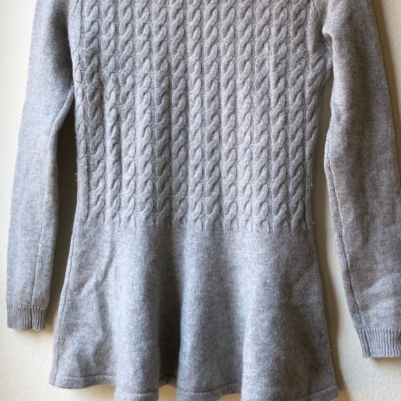 Neiman Marcus Cable knit Gray Peplum Sweater - S - Picture 5 of 11